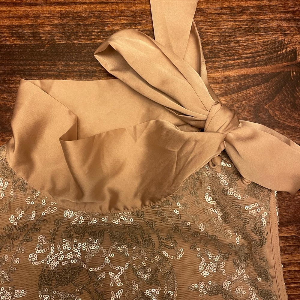Spring Sequin Rose Gold Blouse (Size M)